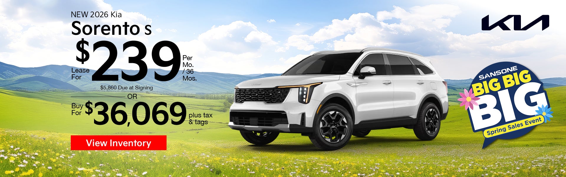 New 2026 Kia Sorento S 