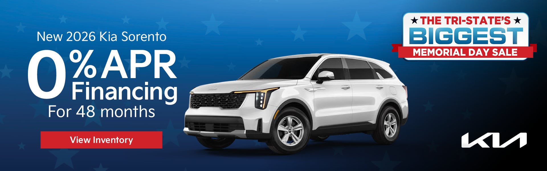 New 2026 Kia Sorento 0% APR Financing for 48 months