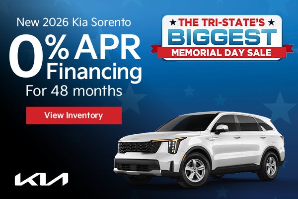 New 2026 Kia Sorento 0% APR Financing for 48 months