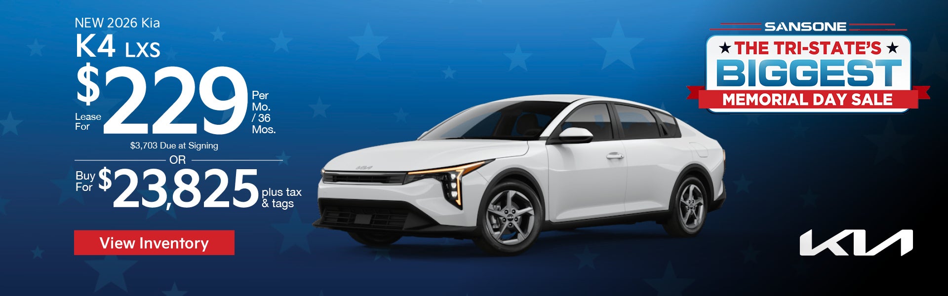 New 2026 Kia K4 LXS